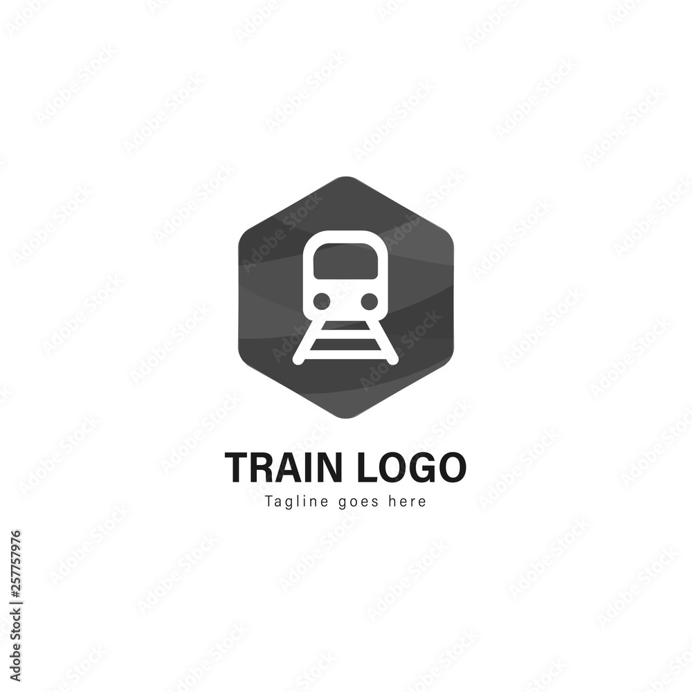 Train logo template design. Train logo with modern frame vector design