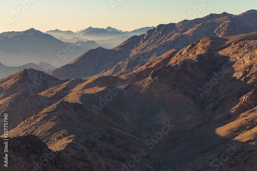 Egypt. Mount Sinai in the morning at sunrise. (Mount Horeb, Gabal Musa, Moses Mount). Pilgrimage place and famous touristic destination. © Piotr