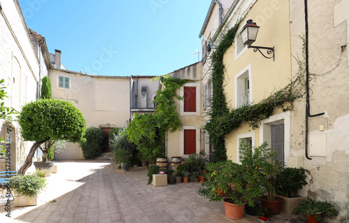 View of a typical courtyard house in Salon de Provence  France.