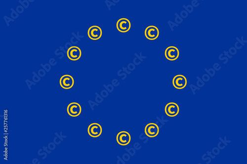 European Union EU Flag Copyright Symbols photo