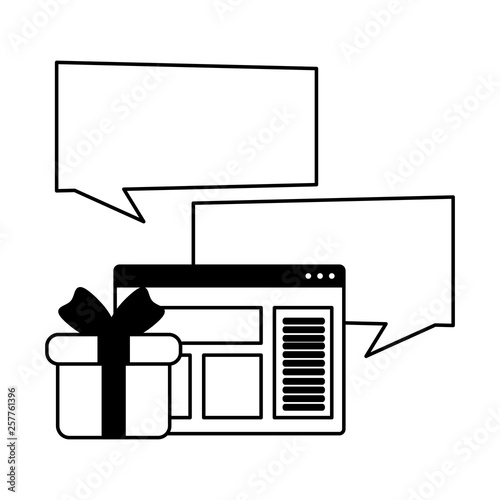 webpage template with ecommerce icons