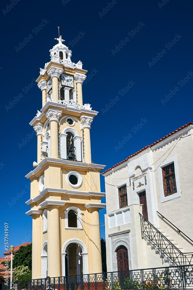 Belfry of the Orthodox church on the island of Rhodes..