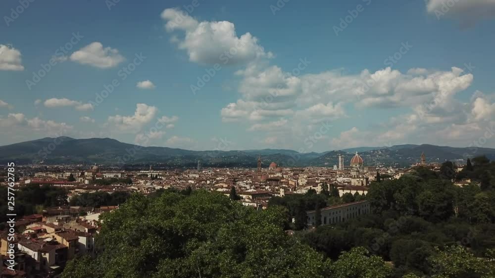 Aerial view of Florence historical centre from the Boboli Gardens and Palazzo Pitti, Italy Aerial view of Florence historical centre from the Boboli Gardens and Palazzo Pitti, Italy