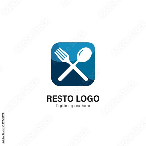 Restaurant logo template design. Restaurant logo with modern frame vector design