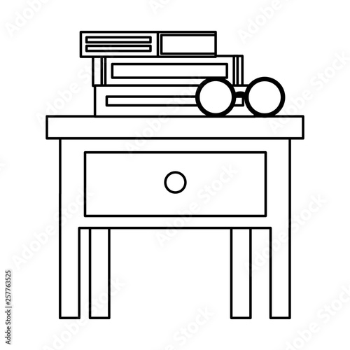 books on bedside table icon