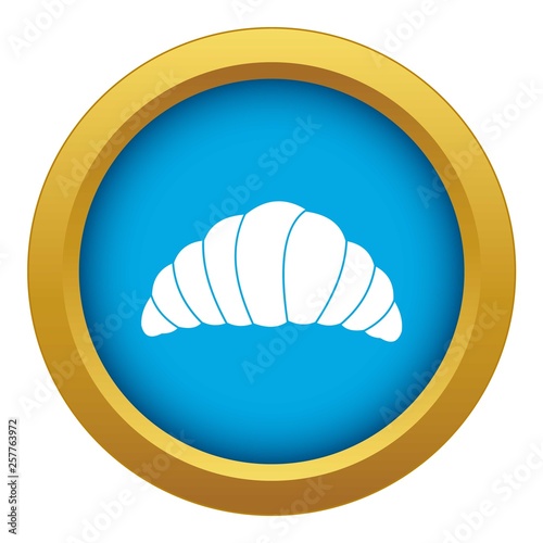 Croissant icon blue vector isolated on white background for any design