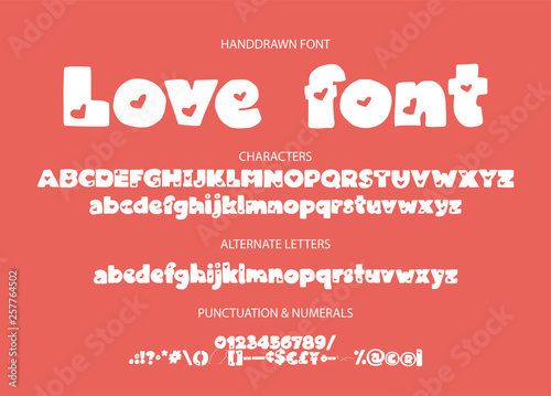 Decorative valentines display font.
