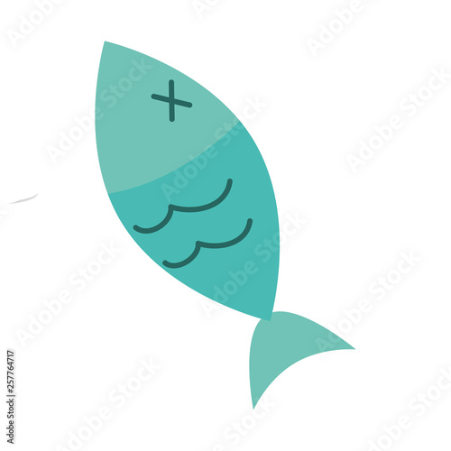 dead fish isolated icon
