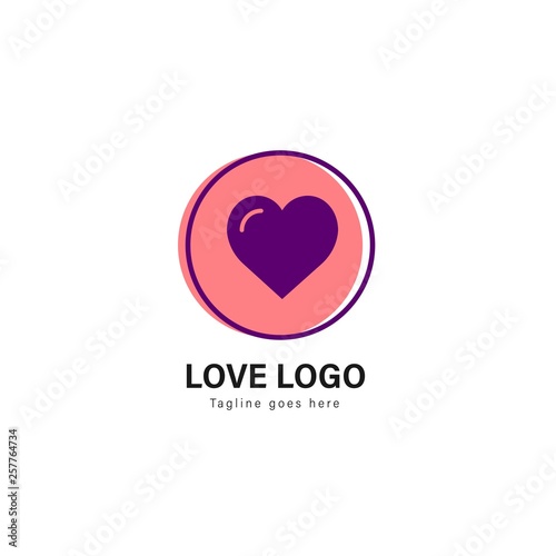 Wallpaper Mural Love logo template design. Love logo with modern frame vector design Torontodigital.ca