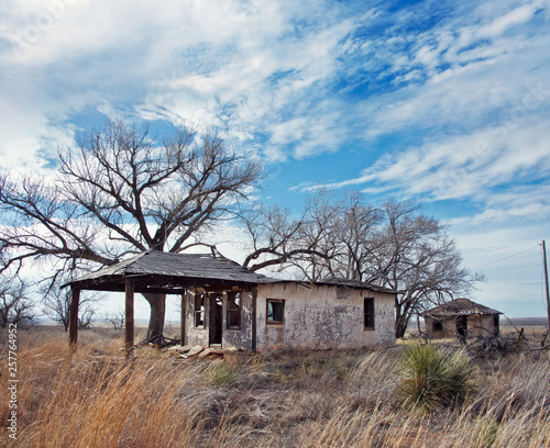 Glenrio, next to the TX-NM state line, USA.March 10 2019.Ghost town on Route 66. photo