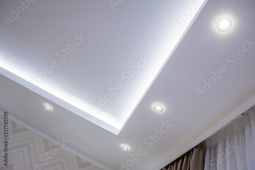 Modern house interior decor elements of the living room and segments of the luxury environment of an empty apartment