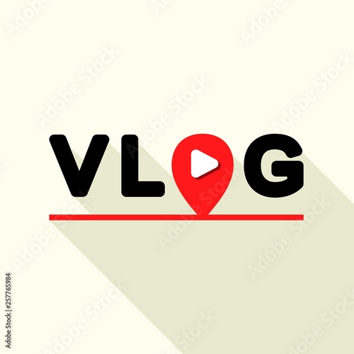 Vlog logo. Flat illustration of vlog vector logo for web design