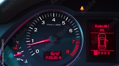 Speedometer on black background