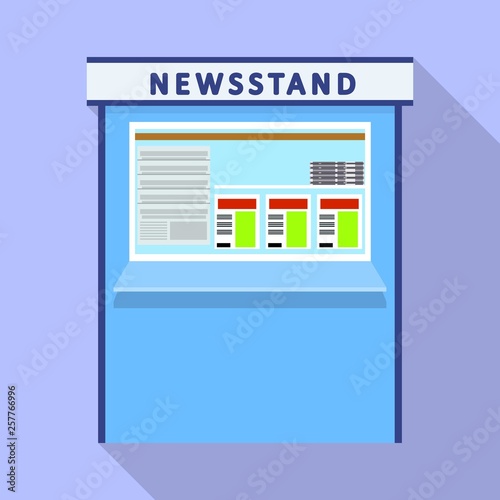 Newsstand kiosk icon. Flat illustration of newsstand kiosk vector icon for web design