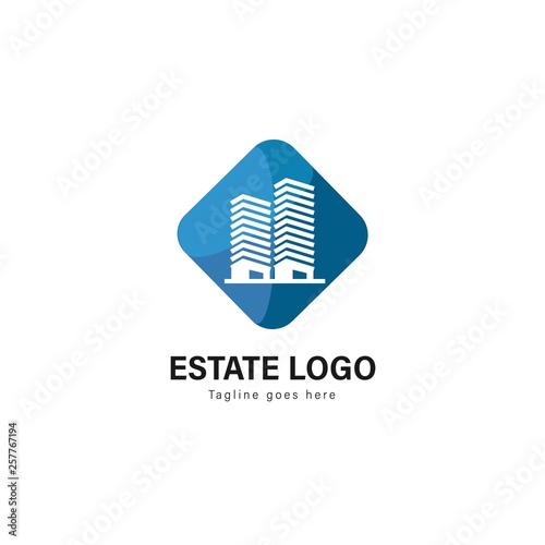 Real estate logo template design. Real estate logo with modern frame vector design