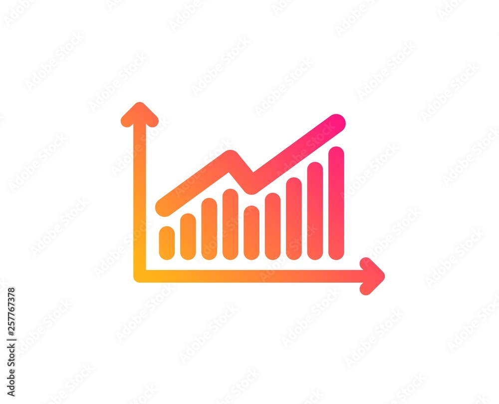 Chart icon. Report graph or Sales growth sign. Analysis and Statistics data symbol. Classic flat style. Gradient graph icon. Vector Chart icon. Report graph or Sales growth sign. Analysis and Statistics data symbol. Classic flat style. Gradient graph icon. Vector