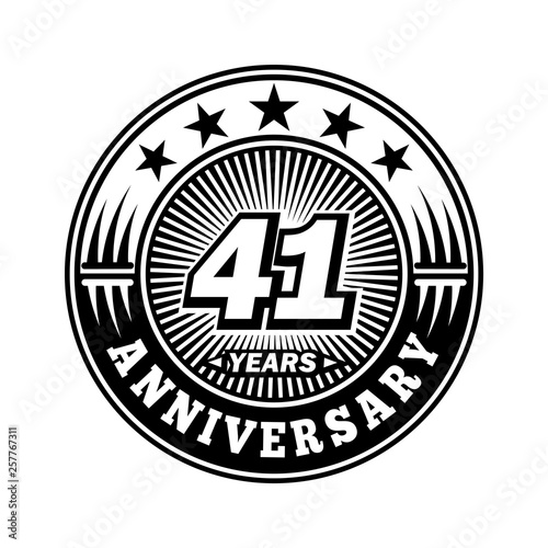 41 years anniversary. Anniversary logo design. Vector and illustration.