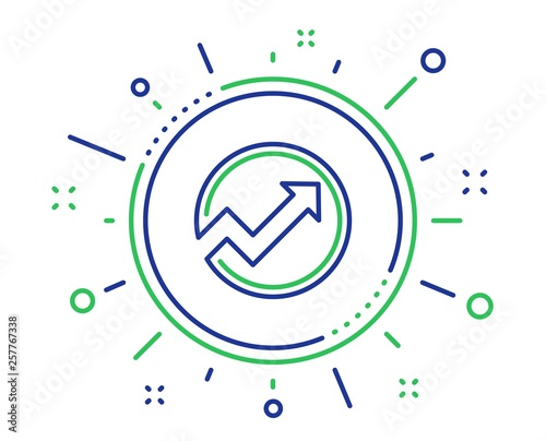 Chart line icon. Report graph or Sales growth sign in circle. Analysis and Statistics data symbol. Quality design elements. Technology audit button. Editable stroke. Vector