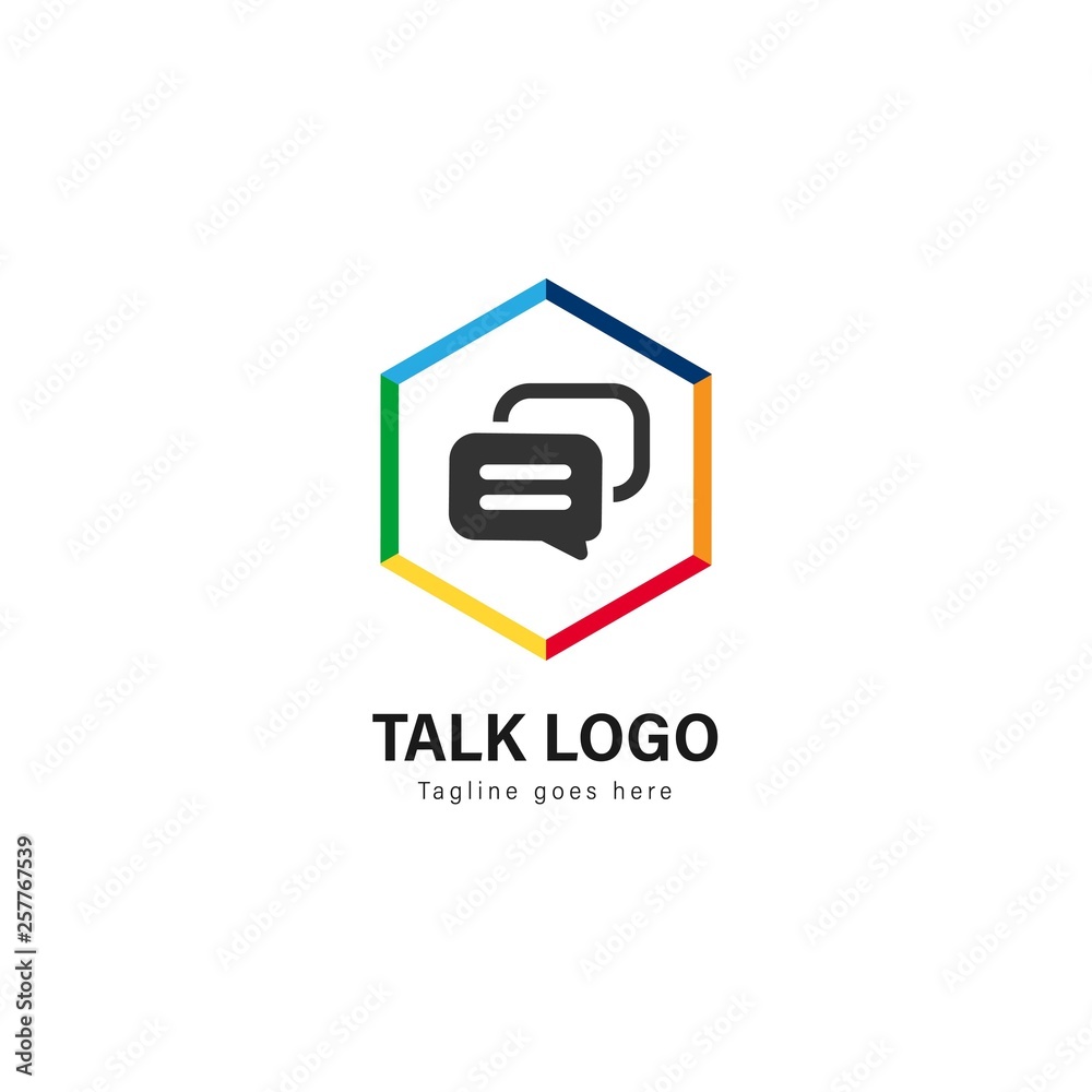 Talk logo template design. Talk logo with modern frame vector design Talk logo template design. Talk logo with modern frame vector design