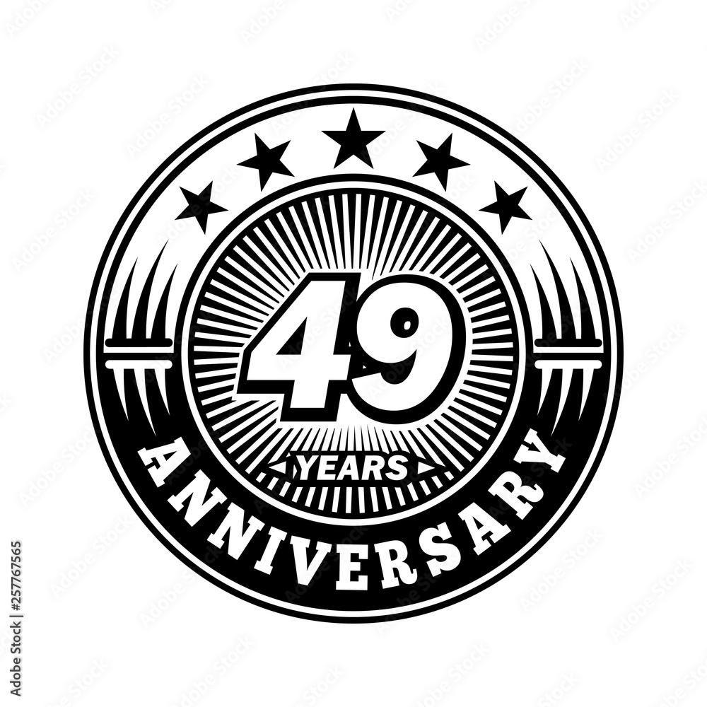 49 years anniversary. Anniversary logo design. Vector and illustration.