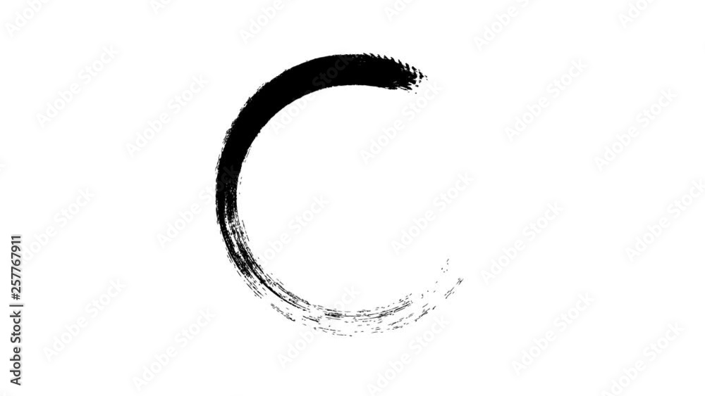 Circle draw on white background, 8 animated design elements of highlighting, black marker animation with alpha channel.