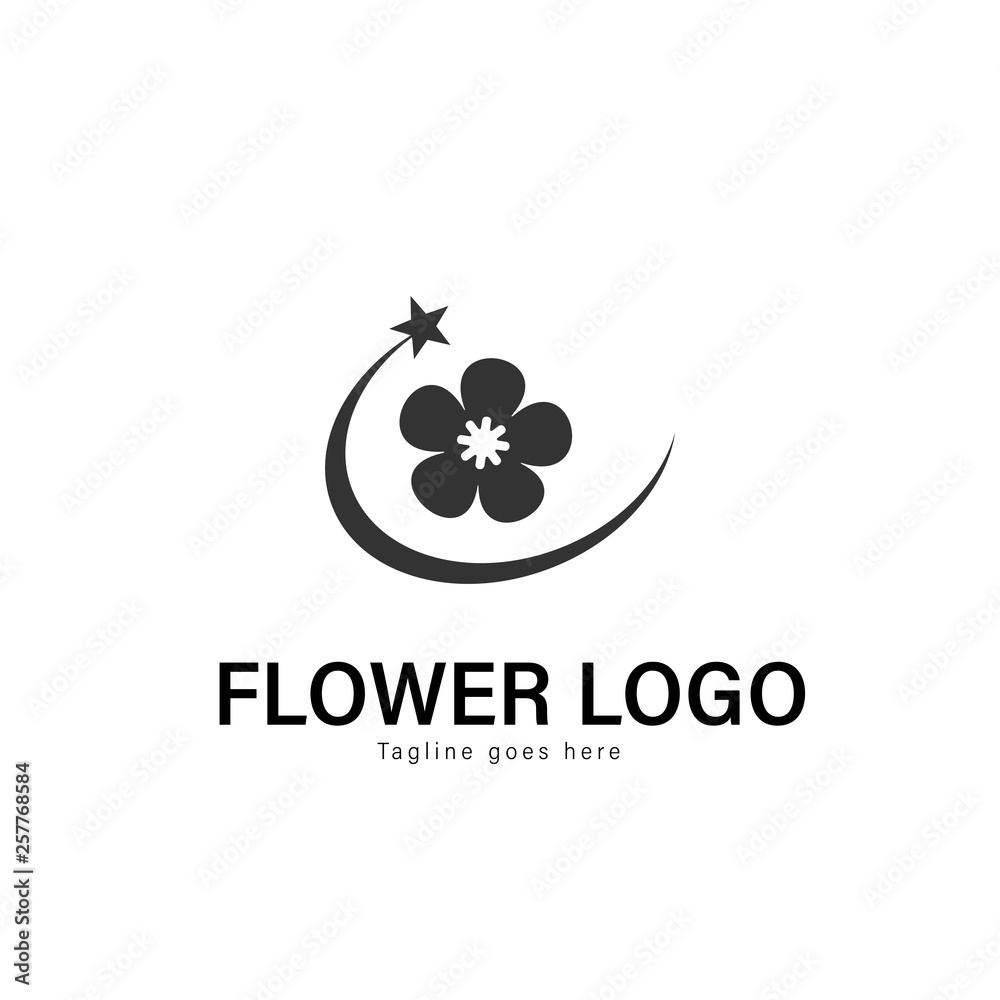 Flower logo template design. Flower logo with modern frame vector design Flower logo template design. Flower logo with modern frame vector design