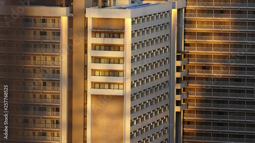 Timelapse of rush traffic at Atlanta downtown while sunrise.