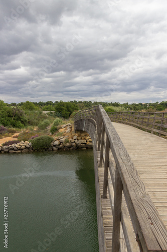 Bent bridge near Tavira in Algarve (Portugal)