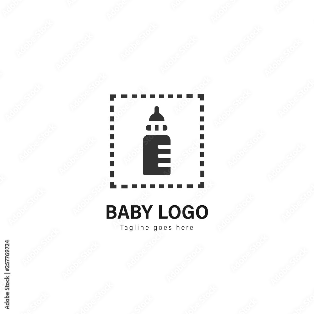 Baby logo template design. Baby logo with modern frame vector design Baby logo template design. Baby logo with modern frame vector design