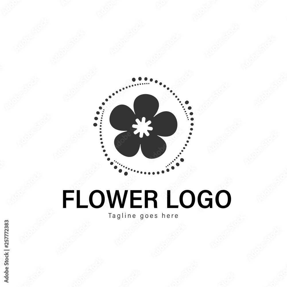Flower logo template design. Flower logo with modern frame vector design Flower logo template design. Flower logo with modern frame vector design