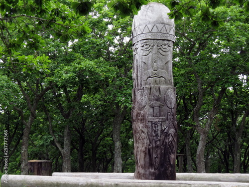 Ritual pillar dedicated to the warrior God