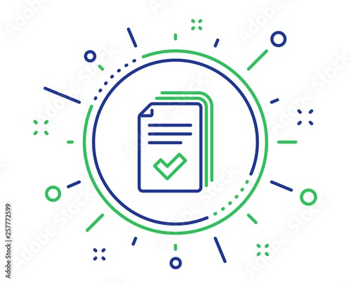 Handout line icon. Documents example sign. Quality design elements. Technology handout button. Editable stroke. Vector