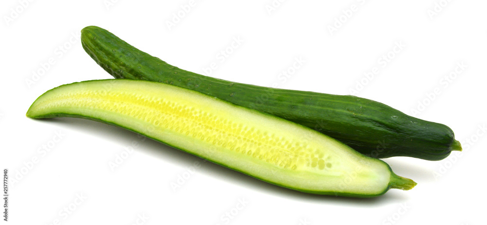 fresh green cucumber isolated on a white background fresh green cucumber isolated on a white background