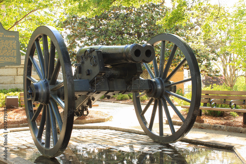 Civil War double barrel cannon at Athens, GA.