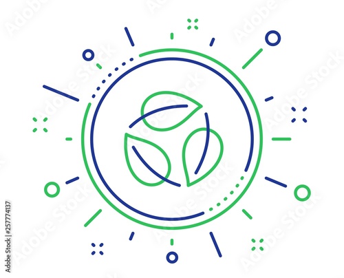 Leaves line icon. Nature plant leaf sign. Environmental care symbol. Quality design elements. Technology leaves button. Editable stroke. Vector