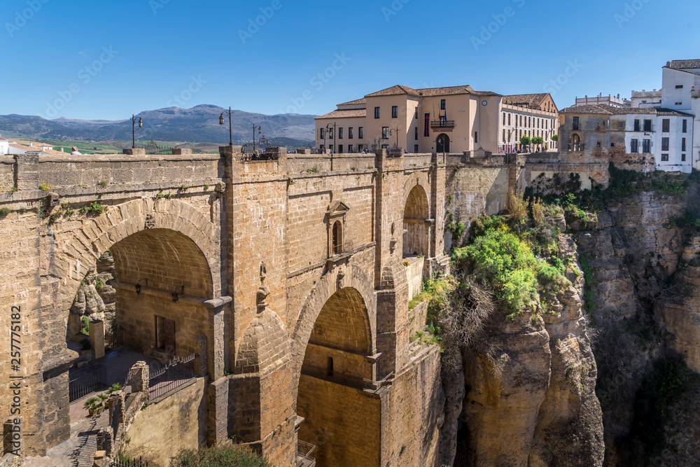 Ronda view of the famous bridge in Andalusia Spain