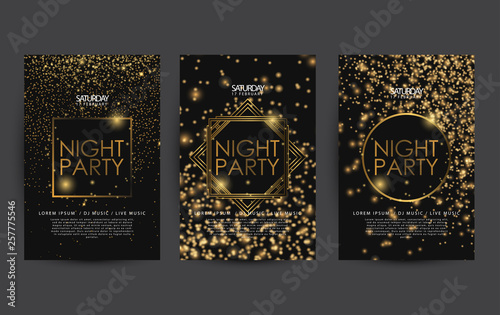 golden night club party poster