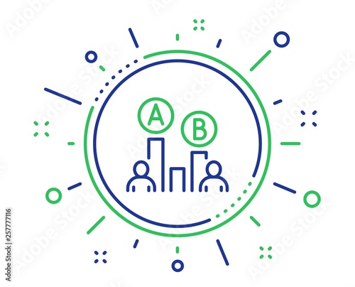 Ab testing line icon. Ui test chart sign. Quality design elements. Technology ab testing button. Editable stroke. Vector