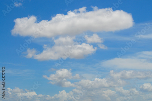 View of beautiful white clouds on a blue sky
