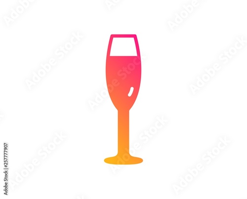 Champagne glass icon. Wine glass sign. Classic flat style. Gradient champagne glass icon. Vector
