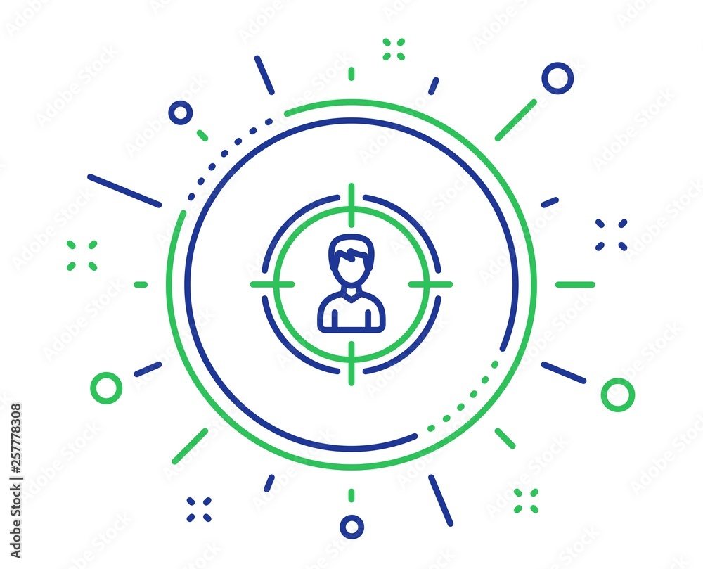 Head hunting line icon. Business target or Employment sign. Quality design elements. Technology headhunting button. Editable stroke. Vector
