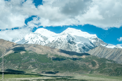 Snow capped mountains， Tibet, China,