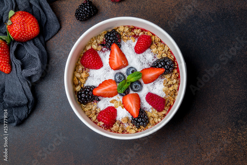 smoothie bowl with berries of the forest