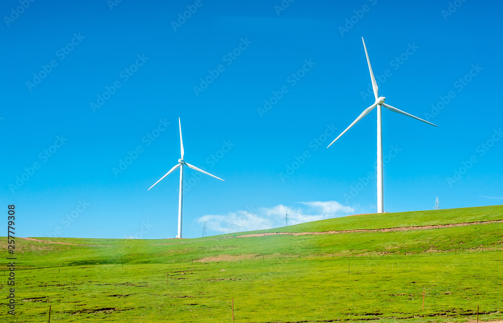 Wind power generation equipment on grassland Wind power generation equipment on grassland