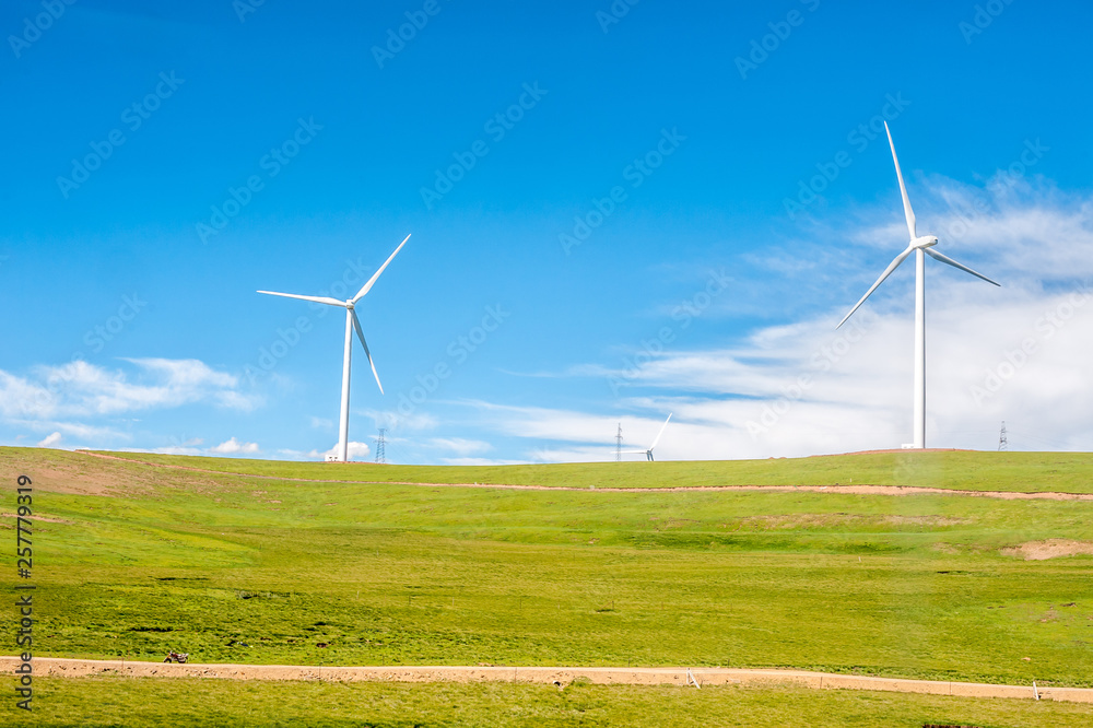 Wind power generation equipment on grassland Wind power generation equipment on grassland