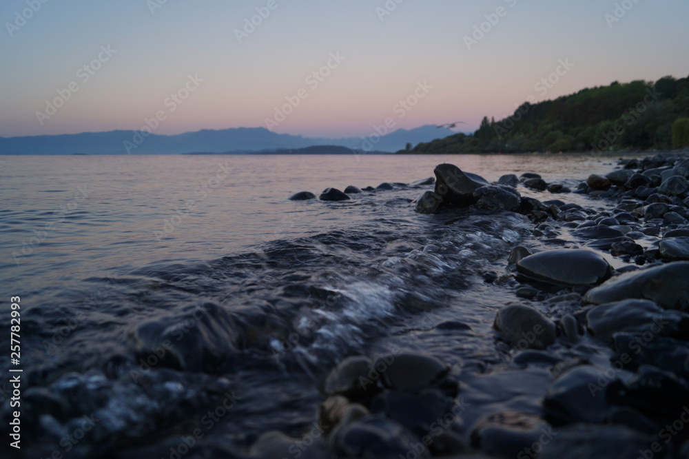 sunset over the lake