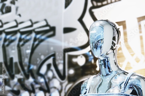 abstract blurred Chrome human mannequin portrait photography