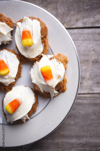 Pumpkin Spice cookies with candy corn