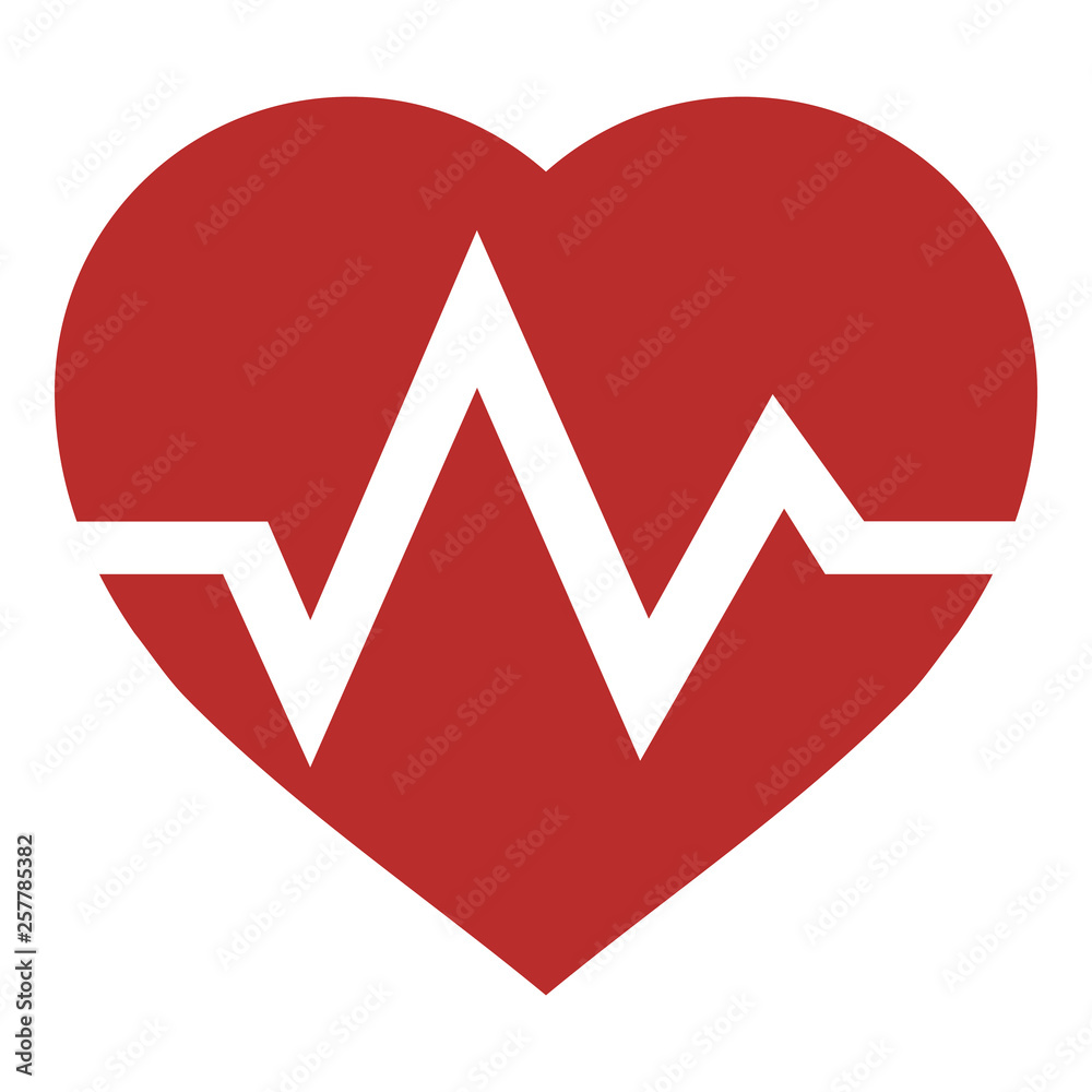 Heartbeat Rhythm Icon - Heart with Pulse Line Heartbeat Rhythm Icon - Heart with Pulse Line