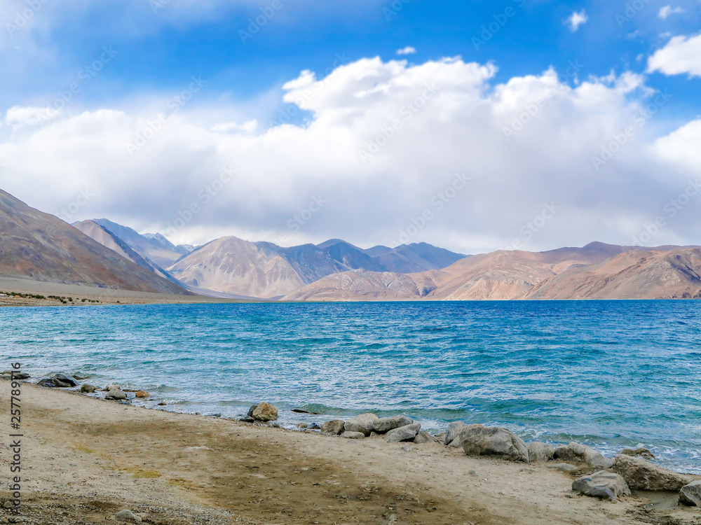 Pangong Lake or Pangong Tso, Ladakh, India.